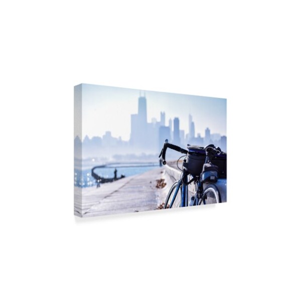 NjR Photos 'Cold Chicago Cycling' Canvas Art,22x32